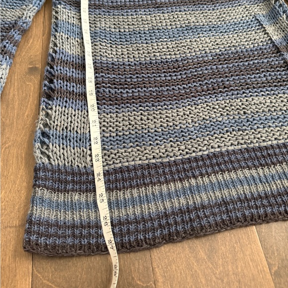 FREE PEOPLE Women’s Open Knit Scoop Neck Blue/Grey Sweater Size Small - Picture 6 of 11